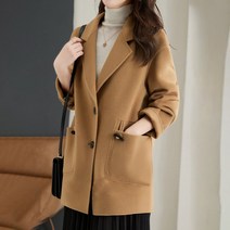 스타일아유 여성 겨울 울 오버핏 하프코트 모직 여자 코트 오피스룩