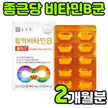 종근당 남자 여성 멀티 종합 바이타민 비타민 비 VITAMIN B COMPLEX 복합체 복합제 컴플렉스 콤플렉스 영양제 추천 비군 비원 B1 B2 B3 B5 B6 B7 B12, 1박스(2개월분)