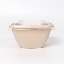 [SI] 500ml 도시락 덮밥 샐러드 포장용기 펄프 정사각볼+뚜껑포함 500세트, [SI] 500ml 펄프정사각볼+뚜껑500세트