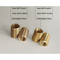 Camal5 개 M6 ~ M10M8 M10 1.0 피치 15mm 나사산 중공 튜브 어댑터 내부 외부 스레드 커플러 컨베이어 부품, M6 to M10 15mm