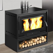 실내화목난로 연통 벽난로 불멍, C. 75x51x53cm