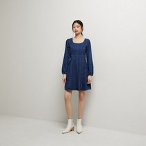 랩 LAP AM1DO262 슬림핏 V넥 데님 원피스 (P001843856)