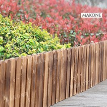 Makone 상표등록 탄화방부목 폴딩 펜스 울타리 칸막이 베란다 정원 화단 낮은울타리 화분가리개 원목 휀스, 카본 160×25cm