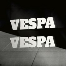 베스파 VESPA 로고 스티커, 검정 무광 L 2개, 2개