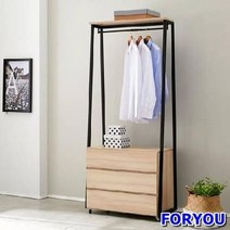 ForU81 스토리홈 이동식 행거 3단 공간활용 헹거 옷걸이행거 일반형행거, 멀바우, 상세페이지 참조
