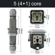HDC-HA 직사각형 헤비 듀티 커넥터 10A 16A 4 5 6 8 핀 코어 항공 방수 산업 플러그 소켓, 5core4