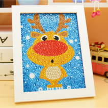 happy shopping아띠라라 NEW 캐릭터 보석 십자수 액자세트 DIY 집에서할수있는 취미 선물, 1. 루돌프