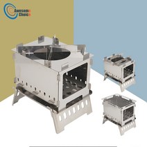 펠렛 주물 가정용 장작 거꾸로 캠핑 스토브 스테인레스 스틸 배낭 스토브 접이식 화목난로, 없음