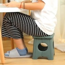 휴대성 좋은 틈새 수납 폴딩 간이 보조 의자 스툴 간이의자, 옐로우(대)