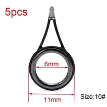 낚시대 릴 수리 복원 낚싯대 가이드 링 스테인레스 스틸 세라믹 타원형 낚시 탑 5 개 폴 키트 라인 눈 세트 태클 액세서리, Size 6