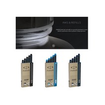 오스터-마이블렌드 파카 잉크 카트리지 리필 5개입 만년필용 병잉크, 블루(파랑)