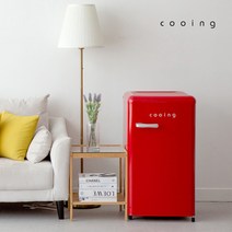 쿠잉 레트로 냉장고 소형 미니 원룸 REF-90CNR