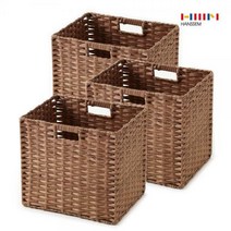 한샘 3개 볼드 라탄 패턴 바스켓 (대) 2종 택1, 1.볼드 라탄 바스켓_브라운(대) 3개