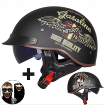 오픈페이스 하이바 경량 소두 클래식바이크 헬멧, 매트 블랙