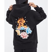 ROMANTIC CROWN 모란 단청 후드_블랙 PEONY FLOWER DANCHEONG HOOD_블랙