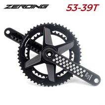 자전거크랭크 자전거부품 ZEROING로드 바이크 크랭크셋 165 170 175mm 크랭크 7075 알루미늄 샤프트 CNC 5034T/5236T/5339T 체인 휠 톱니 플레이트 2, 165mm, [10] Silver 5339T NO BB