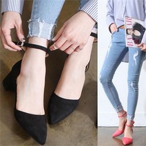 니나스파리 스웨이드 메리제인 펌프스 5cm 국내생산 0K046