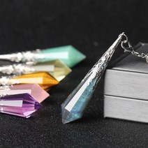수맥 찾기 탐지기 다우징 찾는법 팬듈럼 펜던트 파워스톤 천연 크리스탈 원석 펜듈럼, 회색