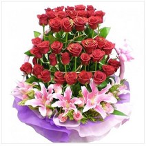장미 60송이 혼합 꽃상자 축하 생일 어버이날 프로포즈, 선택안함