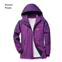 TRVLWEGO 남녀공용 바람막이 야외 재킷 방수 등산 캠핑 하이킹 코트 트레킹 낚시 의류, 02 Asian size L, women purple