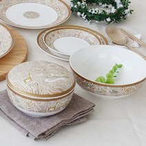 한국도자기 다온골드 예단 단반상기세트 6pcs, 예단포장 + 레아수저