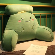 대형 삼각 등 받이 쿠션 큰 임산부 의자 허리 사무실 베개 받침 침대 쇼파 휴식 독서, 라지쿠션+헤드쿠션(70*40*25cm 탈부착가능), 공룡