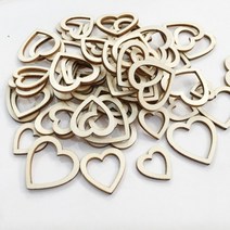 원목 DIY 나무 공예 꽃 잎 심장 모양 품 홈 테이블 스크랩북 공예, 마음, 20mm