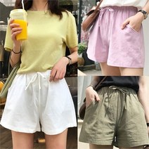 셀러허브 여성패션 [오노마] ONM 8컬러 데일리 린넨 밴딩 와이드 마반바지 여성 반바지