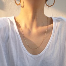 다주드 / 18k 골드 도금 스네이크 뱀줄 실버 롱 목걸이