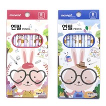 모나미 모니주 연필, B심 10본 여아용
