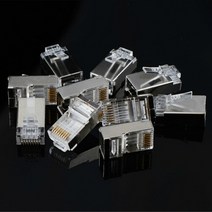 50Pcs RJ45 Cat6 8Pin 8P8C 차폐 연선 압착 모듈 형 플러그 커넥터 소켓 철 금속 쉘 크리스탈 헤드, 한개옵션0