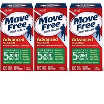 Move Free 무브프리 조인트 헬스 플러스 MSM 120정 X 3통 Joint Health PLUS, 3개