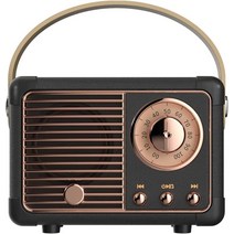 미국 직배송 Dosmix 레트로 블루투스 스피커 빈티지 장식 소형 무선 블루투스 스피커 귀여운 올드 패션 스, 01 블랙.