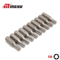 타격드라이버 별모양드라이버 별나사 10pcs 14quot 25mm torx t25 비트