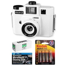 Holga 120GCFN 미디엄 포맷 필름 카메라 내장 플래시 포함 일포드 HP5 120 블랙 앤 화이트 코닥 배터리 액세서리 번들 4954460084, White