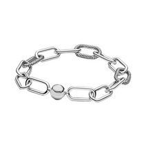925 스털링 실버 겨울 Stil Mich Serie Armband Runde verliegelung Kette Frauen Mode Schmuck Geschenk, 06 21, 01 BS043