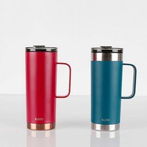 보온 보냉 그립감 손잡이 컬러 텀블러 아기분유 시원한물통 바틀 아메리카노 낚시, 루비레드891