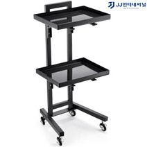 미용실츄레이 미용트레이 웨건 트롤리 미용 접이식 바퀴 스텐 이동식, 블랙 아크릴