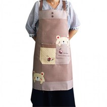 ppp 방수원단 원피스형 주방앞치마 다용도 앞주머니, 브라운