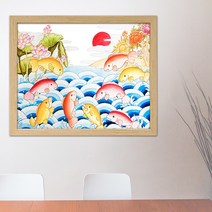 나봄갤러리 도약구어도 잉어그림 액자, 3.내츄럴 액자