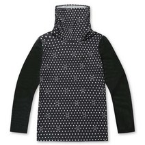 잭니클라우스 여성 도트 프린트 마스크 하이넥 티셔츠 LWTAM22011BKX