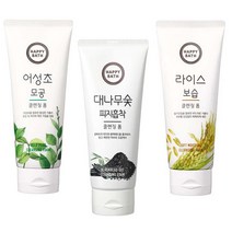 해피바스 어성초 라이스 대나무숯 클렌징 폼 200ml 1개, 어성초 모공 200ml