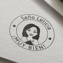 문구 세트 스페인어 맞춤형 muy bien stamp self inking for gift school 평가 lo has hecho genial profe great job, 50mm 원
