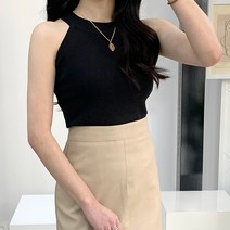 1+1 핵이득 꾸안꾸 홀터넥 니트나시 3color
