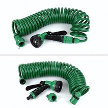 7.5m 엉킴 없는 코일 스프링 호스 세차 정원 원예 공장 건물 물 청소 관리, 기본