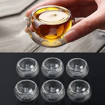 내열유리 미니 투명 찻잔 50ml 6개세트 차 한잔의 여유 홍차 유리잔, 내열유리잔6개세트