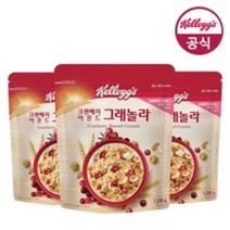 켈로그 크랜베리 아몬드 그래놀라, 1200g, 3개입