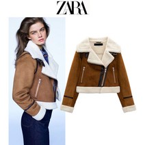 퍼 일체형 라이더 스웨이드 무스탕 양면 ZARA 자라 여성 자켓
