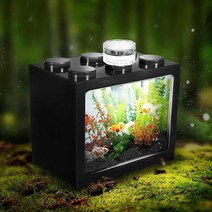 레고어항 마리모 어항 다이소 우렁이키우기 니모 키우기 해수어 베타 어항, 대형, 블루