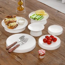 소반 화이트 굽접시 6종 택1 / 디저트접시 한식기 그릇세트, 높은형-소, 1개